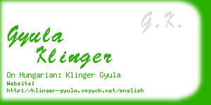 gyula klinger business card